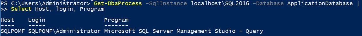 Get-DbaProcess output