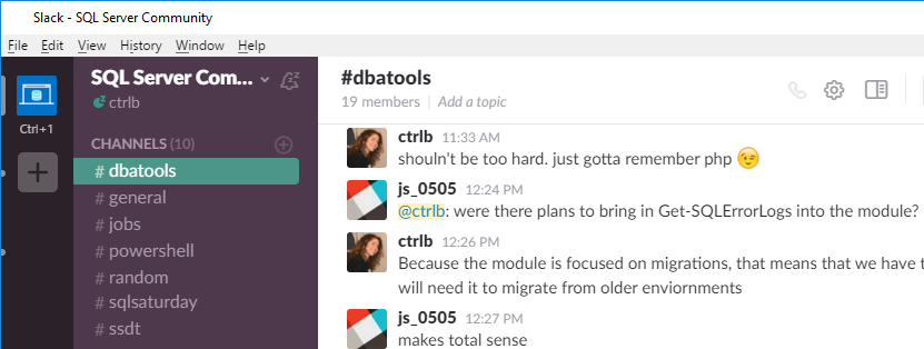 dbatools-slack