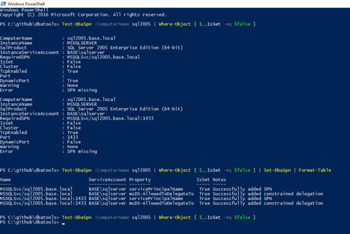 Test-DbaSpn with Set