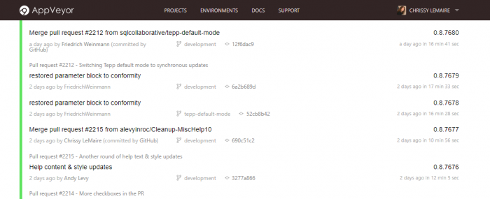 Appveyor green build