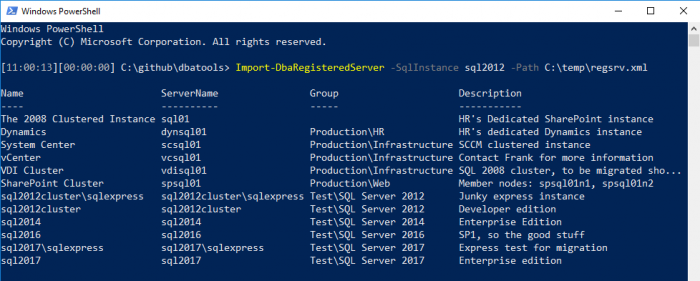 Import-DbaRegServer