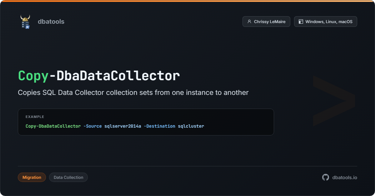 Copy-DbaDataCollector | dbatools | SQL Server automation with PowerShell