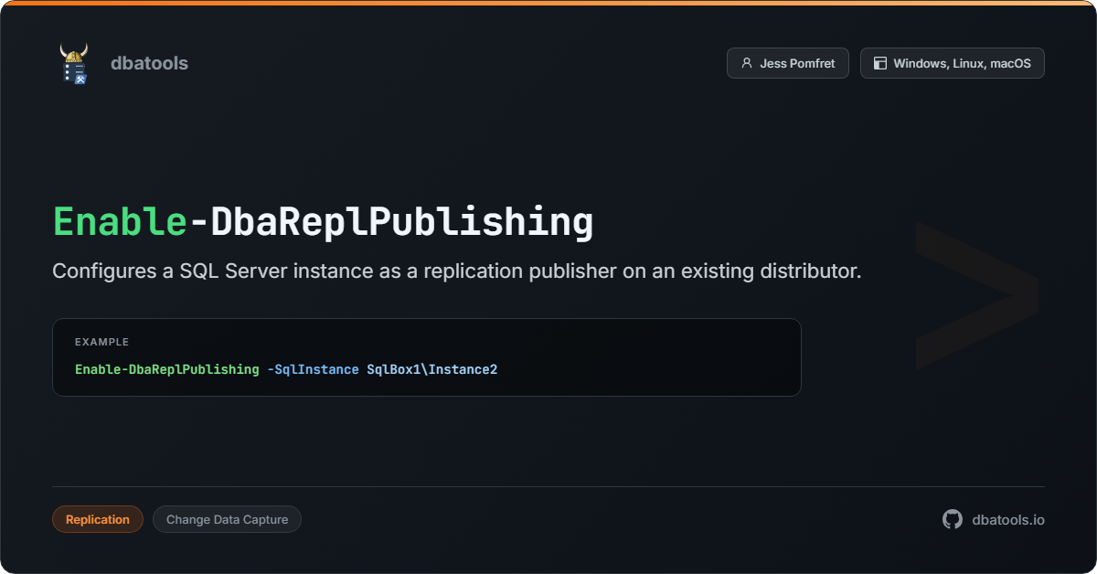 Enable-DbaReplPublishing | dbatools | SQL Server automation with PowerShell