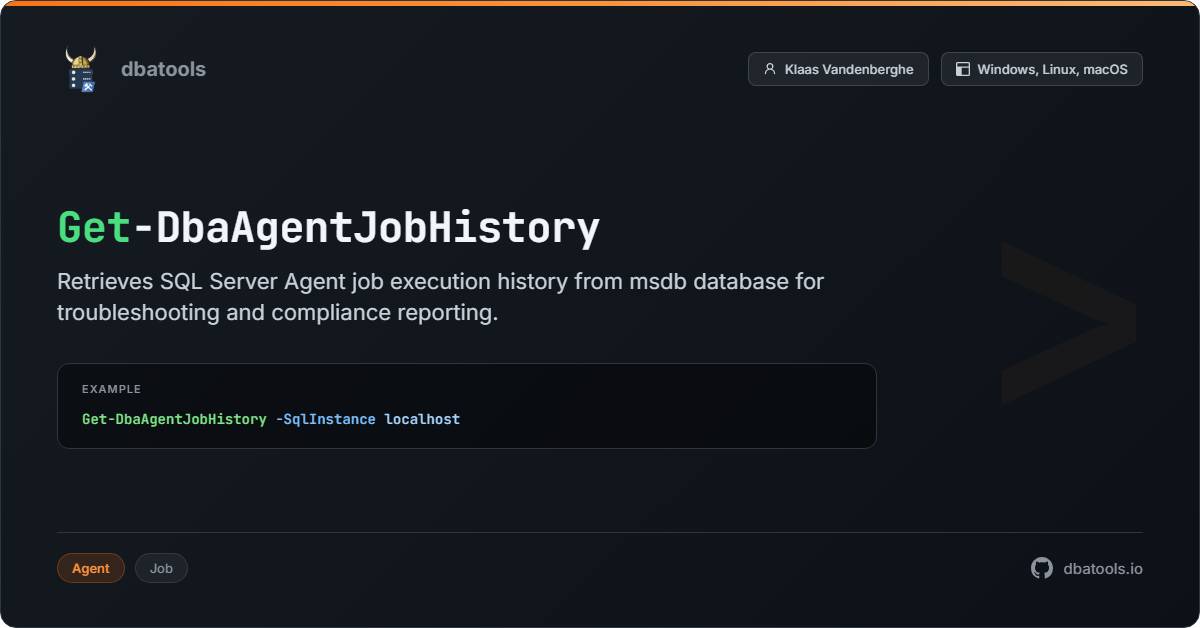 Get-DbaAgentJobHistory | dbatools | SQL Server automation with PowerShell