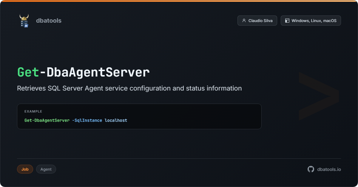 Get-DbaAgentServer | dbatools | SQL Server automation with PowerShell
