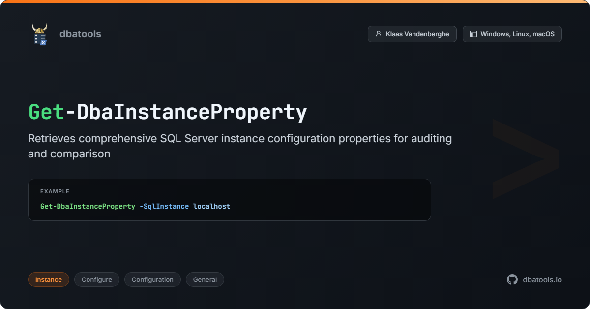 Get-DbaInstanceProperty | dbatools | SQL Server automation with PowerShell