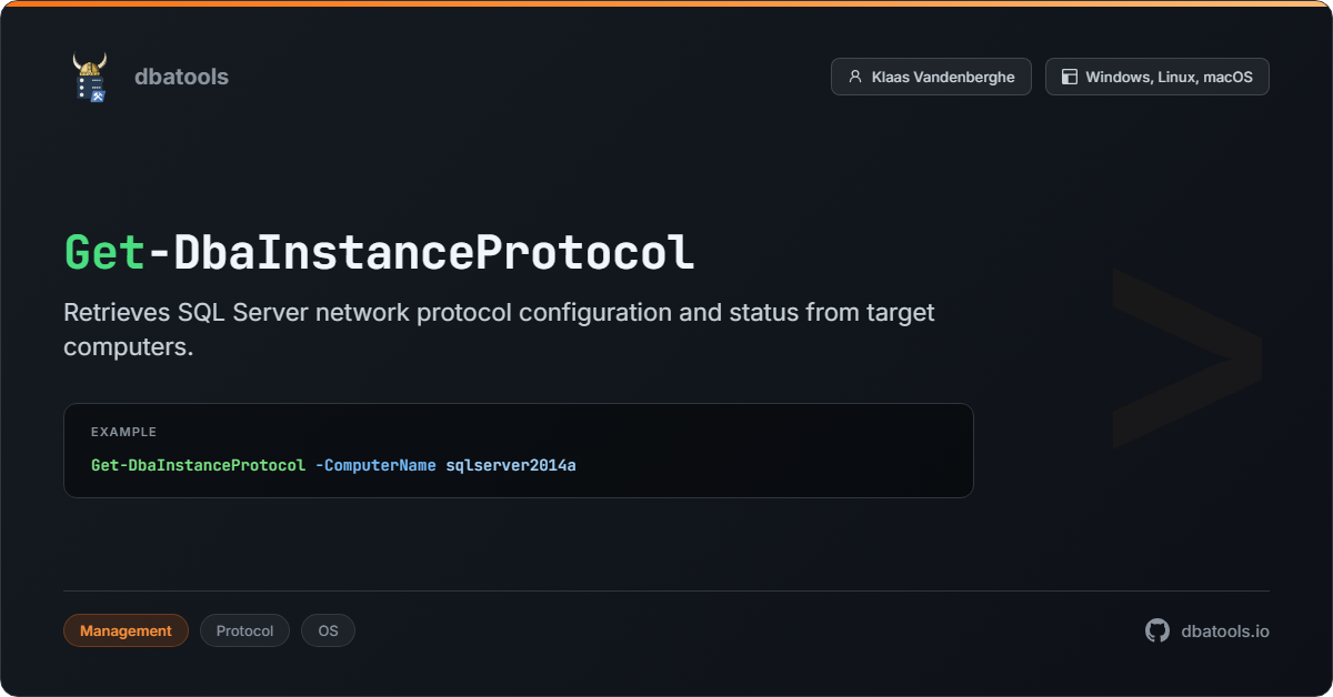 Get-DbaInstanceProtocol | dbatools | SQL Server automation with PowerShell