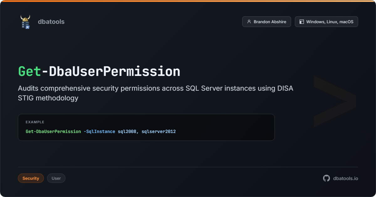 Get-DbaUserPermission | dbatools | SQL Server automation with PowerShell