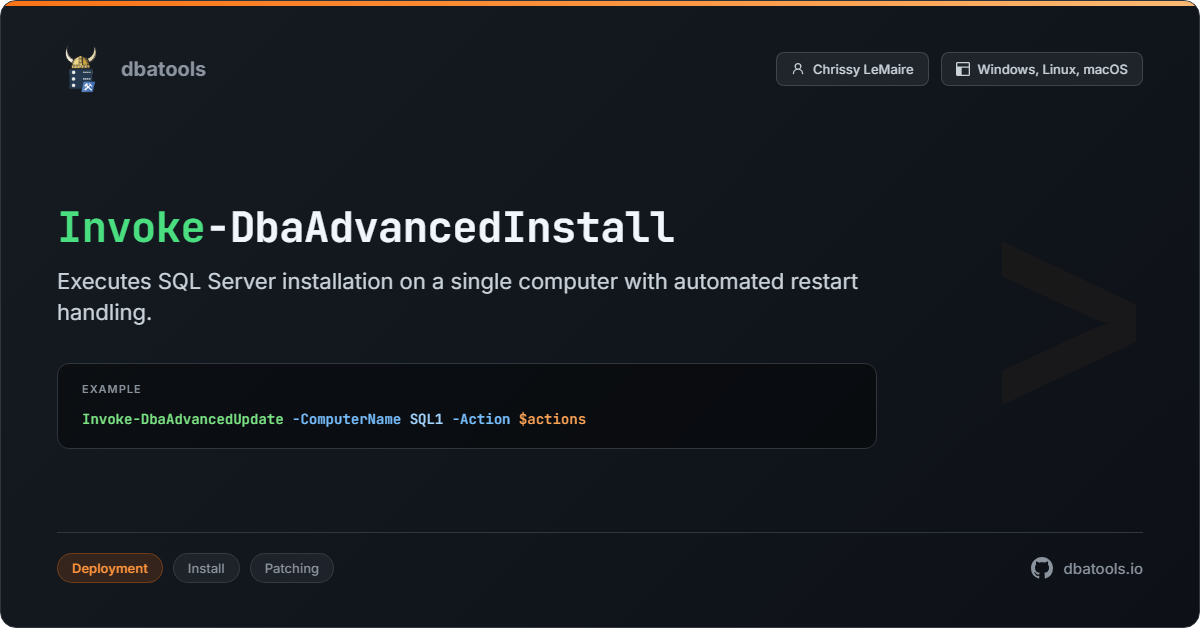 Invoke-DbaAdvancedInstall | dbatools | SQL Server automation with ...