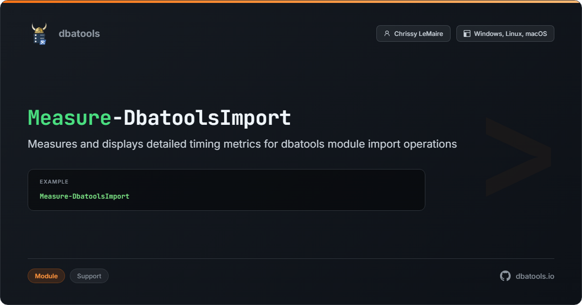 Measure-DbatoolsImport | dbatools | SQL Server automation with PowerShell