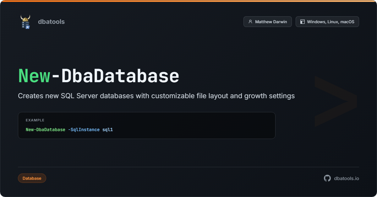 New-DbaDatabase | dbatools | SQL Server automation with PowerShell