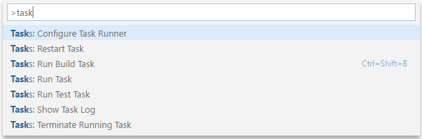 VS Code Task commands